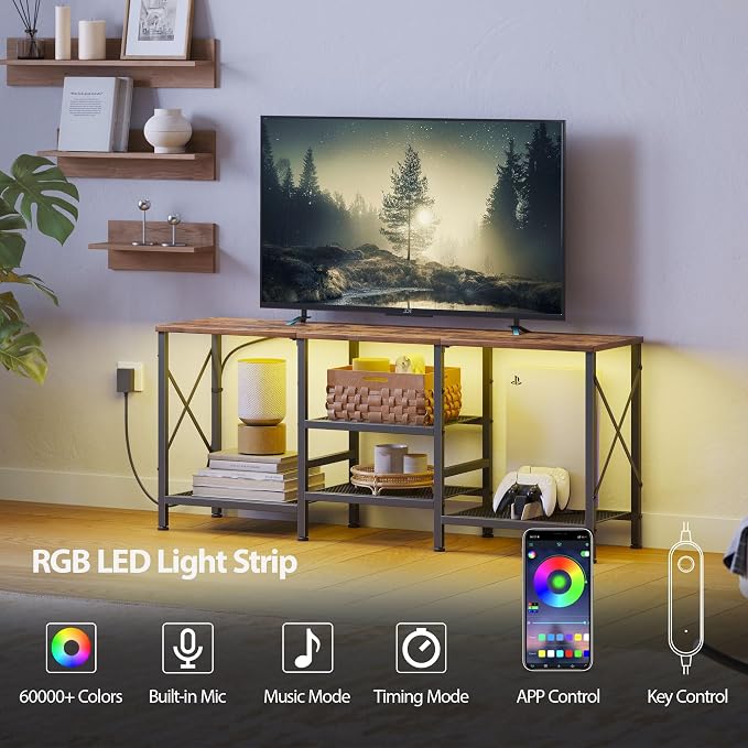 JARHETUN TV Stand with LED Lights - Image 4