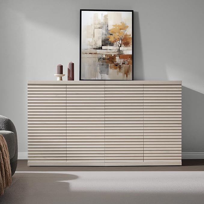 SICOTAS Buffet Cabinet with Storage Accent Sideboard Modern Credenza with Doors - Image 7