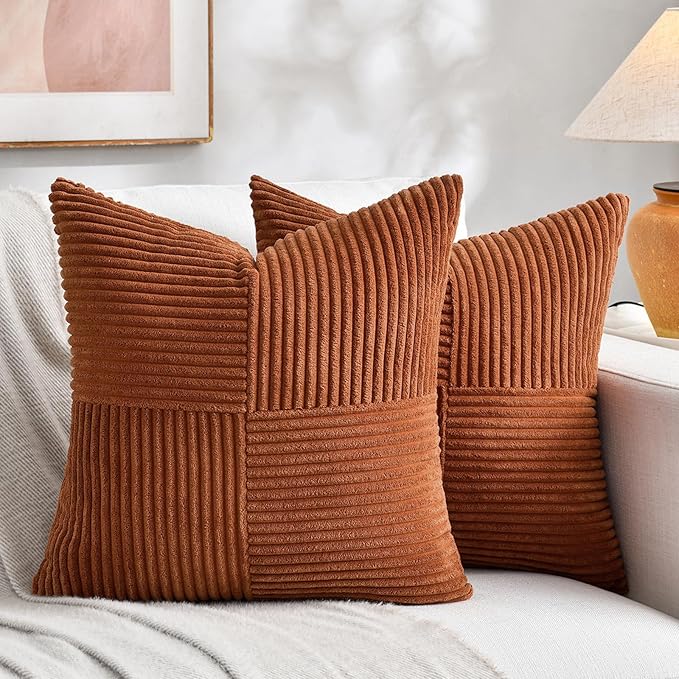 Fancy Homi 2 Packs Rust Samll Decorative Throw Pillow Covers 12x12 Inch by Fancy+Homi
