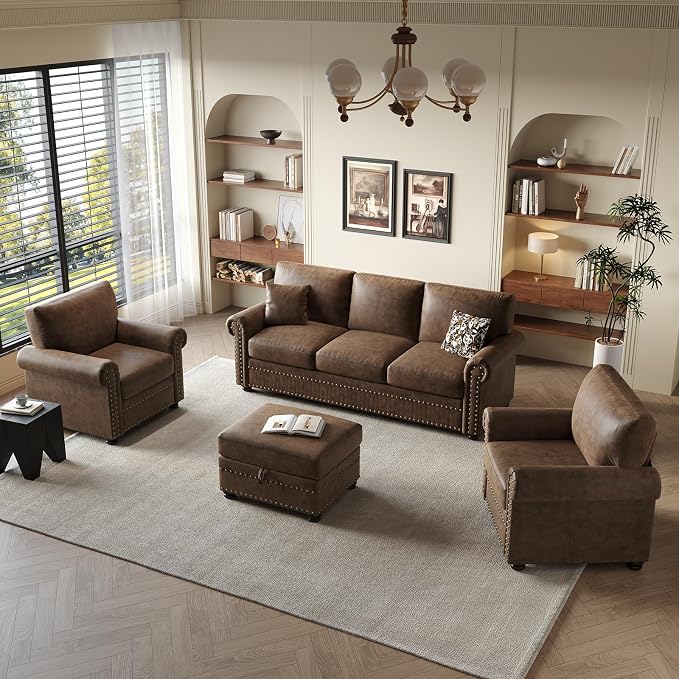 ONBRILL Faux Leather Ottoman - Image 7
