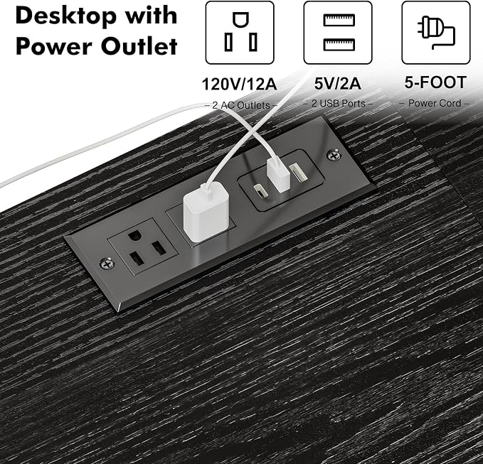 YGEOMER Black Entertainment Stand - Image 4