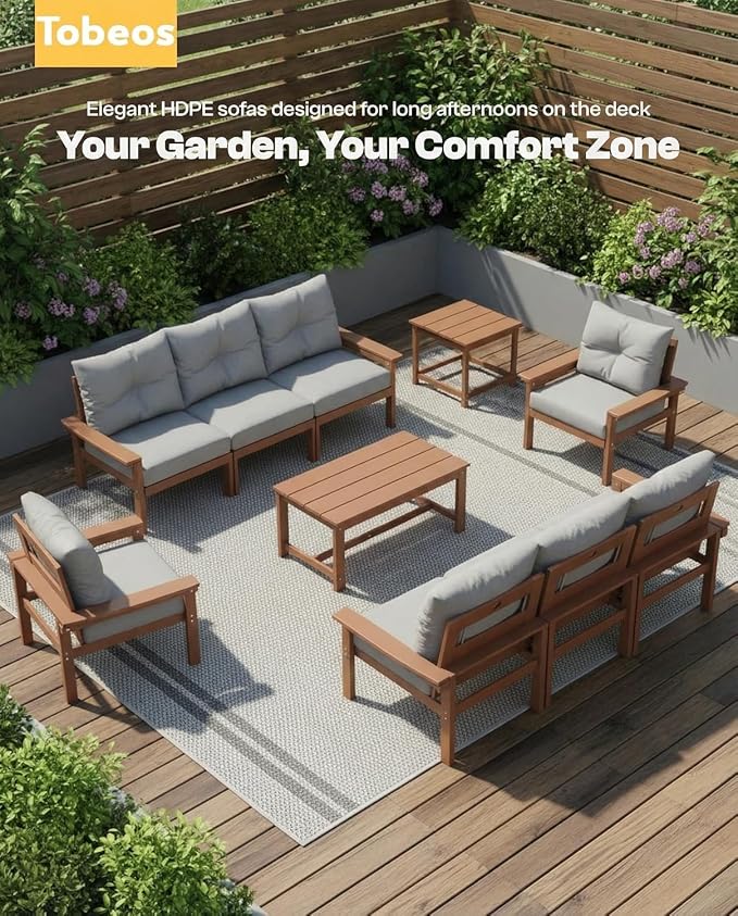 HDPE Patio Coffee Table, All-Weather Outdoor Coffee Table, Patio Conversation - Image 3