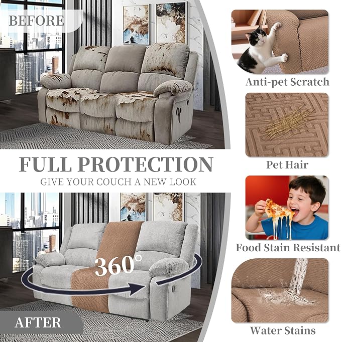 100% Waterproof Sectional Recliner Couch Covers - Image 6