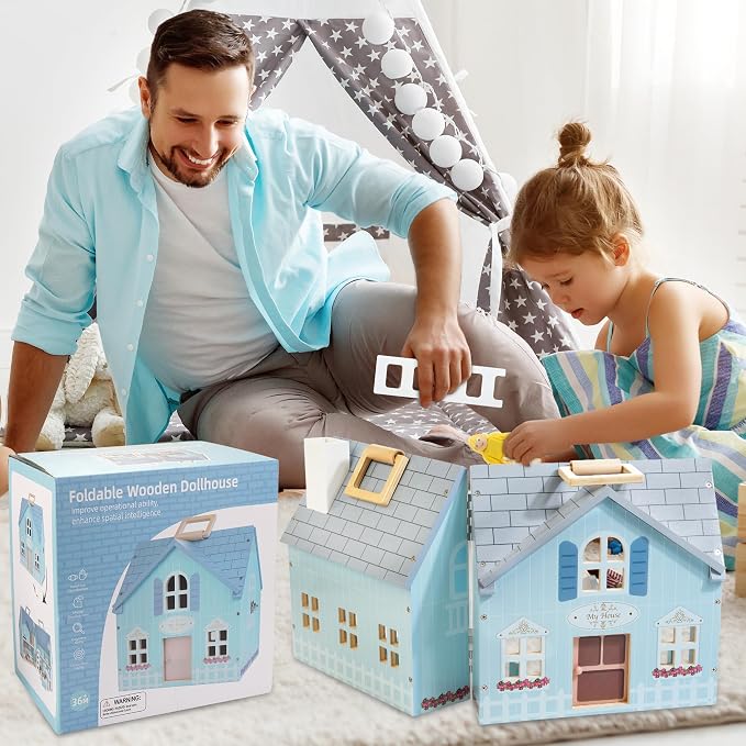 WOODMAM Foldable Wooden Dollhouse - Image 7