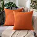 MIULEE Pack of 2 Decorative Outdoor Solid Waterproof Throw Pillow Covers Euro by MIULEE