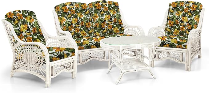 Malibu Lounge Loveseat Sofa Natural Rattan Wicker Handmade Design - Image 5