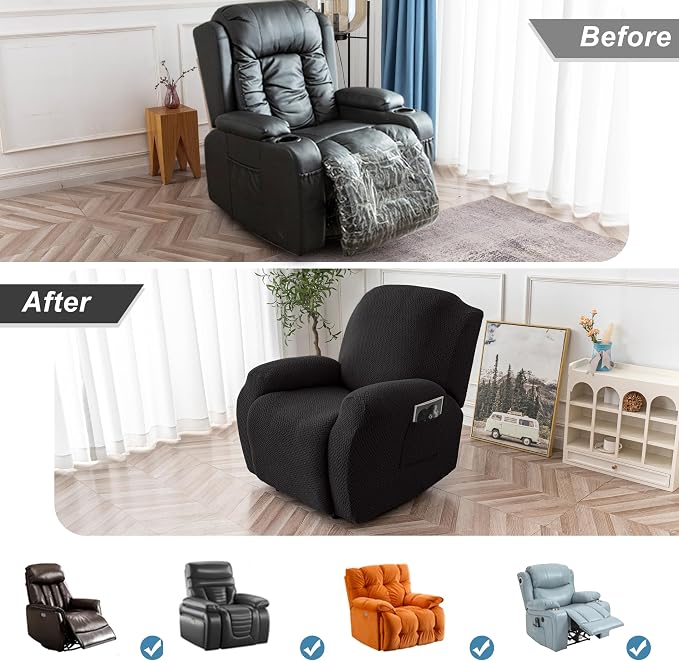 Genina Recliner Chair Cover, Stretch Reclining Chair Covers, Recliner Sofa - Image 4