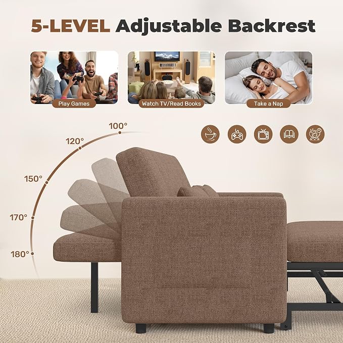 Nebuaegis Sleeper Sofa Bed, 3-in-1 Convertible Pull Out Couch - Image 8