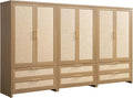 SICOTAS Armoire Wardrobe Closet, Larger Rattan Armoires Wardrobe Cabinet by SICOTAS