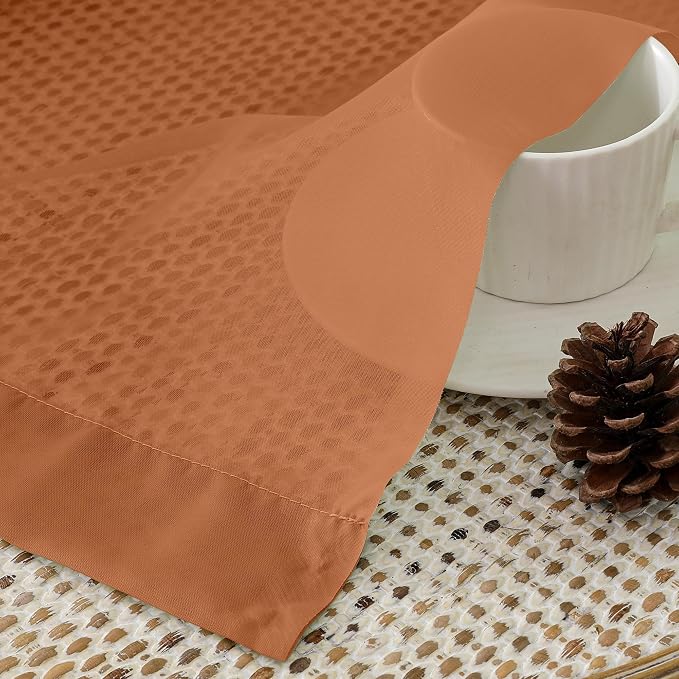 Aiyufeng Orange Sheer Curtains 45 inches Long, Short Kitchen Window Treatment - Image 3