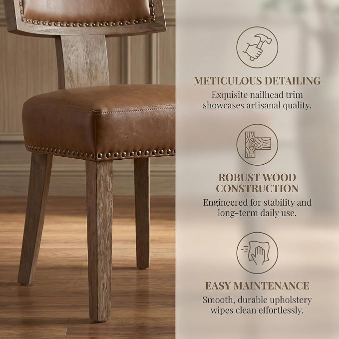 VESCASA Faux PU Leather Upholstered Dining Chairs - Image 5
