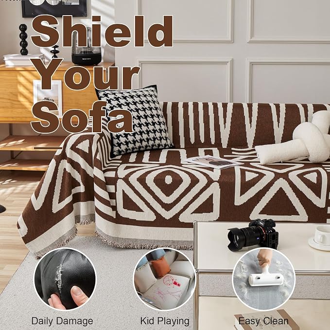 VClife Boho Couch Covers for Sofa, XXL Couch Cover for Oversized Sofa, - Image 5