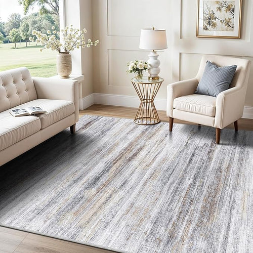 5x7 Area Rug for Living Room: Non-Slip Washable Rugs for Dining Room Bedroom by WIEVEDENS