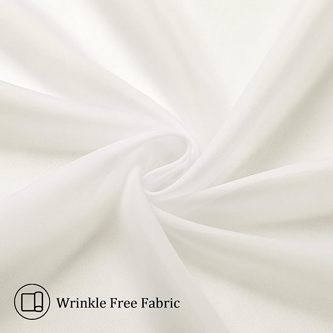 Aiyufeng Ivory Kitchen Sheer Curtains 63 inch Length 2 Panels, Rod Pocket Light - Image 9