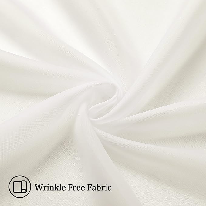 Aiyufneg Ivory Window Valances Sheer Curtains, Modern Top Dual Rod Pocket Light - Image 3