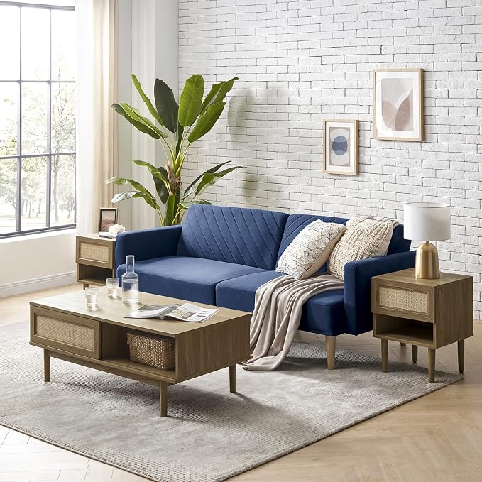 mopio 76.4" Futon Sofa Bed, Sleeper Sofa, Mid Century Modern Futon Couch - Image 4