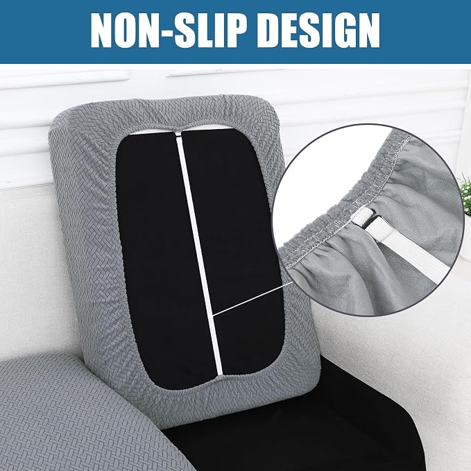 Smiry Waterproof Couch Cushion Covers, Stretch Jacquard Sectional Couch Covers - Image 3