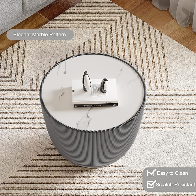 SSLine Bowl-Shape Small Coffee Table Modern Sintered Stone Top Coffee Table in - Image 4