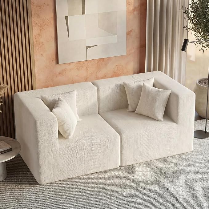 MONVANE 75" Loveseat Sofa, Comfy Chenille Cloud Couch - Image 5