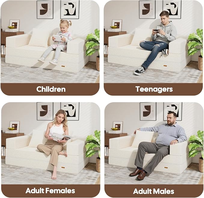 COMAX Futon Sofa Bed, 4‑in‑1 Convertible Sofa Bed, Folding Boneless Couches - Image 8