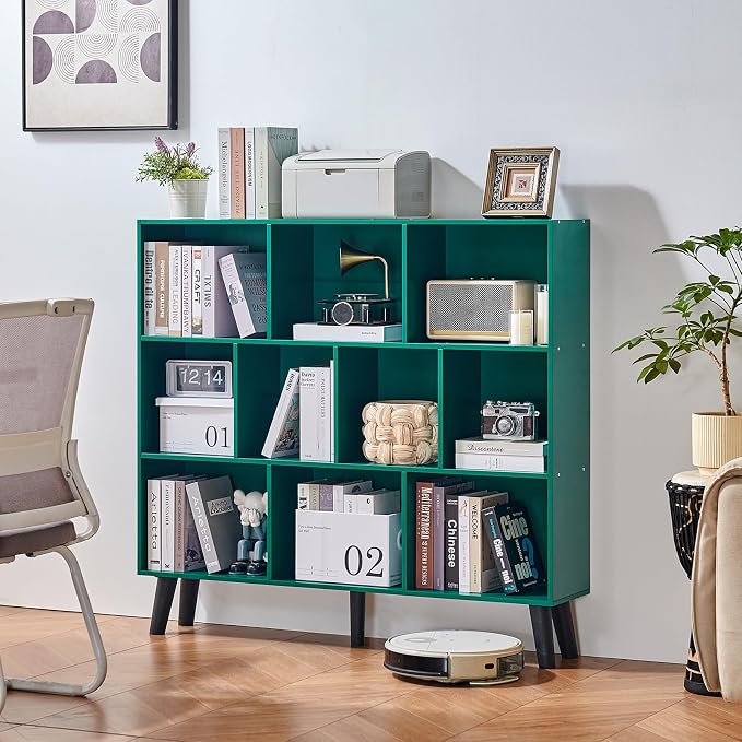 LEYAOYAO 10 Cube Bookshelf, 3 Tier Modern Wide Bookcase - Image 7