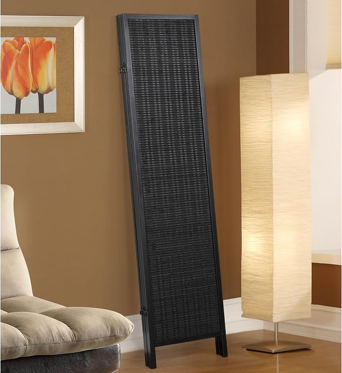 Roundhill Furniture Inkwell 4-Panel Bamboo Room Divider, Folding Portable - Image 5