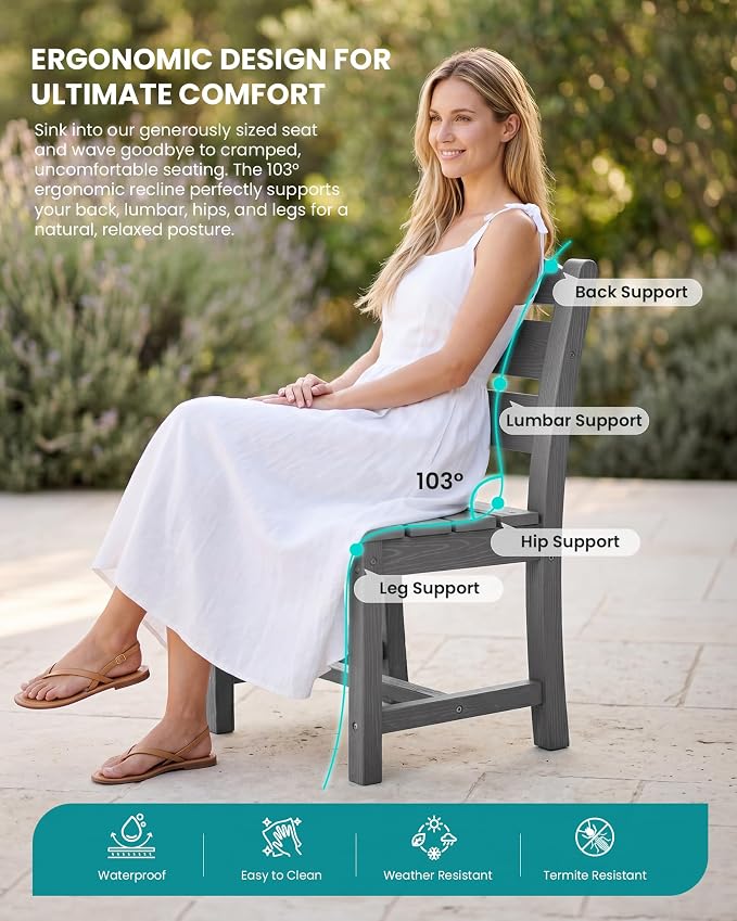 SERWALL HDPE Dining Set for 10 – 2 Tables, 8 Armless + 2 Armchairs. Includes 10 - Image 6