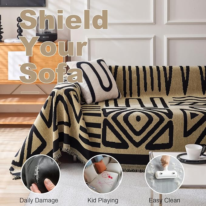 VClife Bohemian Couch Covers for Dog, Anti Slip Sofa Furniture Protector - Image 6