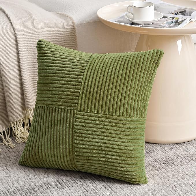 Fancy Homi 2 Packs Moss Green Big Decorative Throw Pillow Covers 24x24 Inch - Image 2