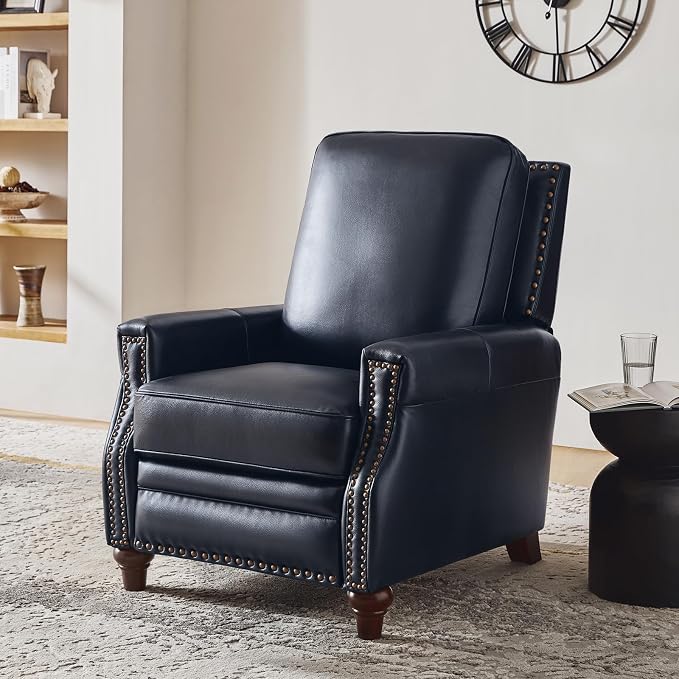 HULALA HOME Genuine Leather Manual Recliner Chairs Set of 2 - Image 8