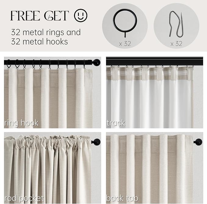 Ivory Birch 100% Blackout Curtains 96 Inches Long - Image 3