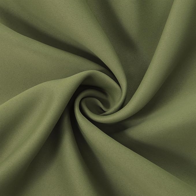 LEMOMO Olive Green Blackout Curtains 42 x 63 Inch Length/Set of 2 Curtain - Image 5