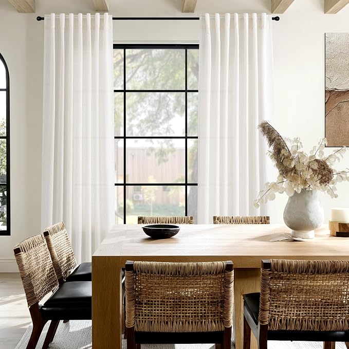 Semi Sheer Linen Curtains 120 Inches - Image 8