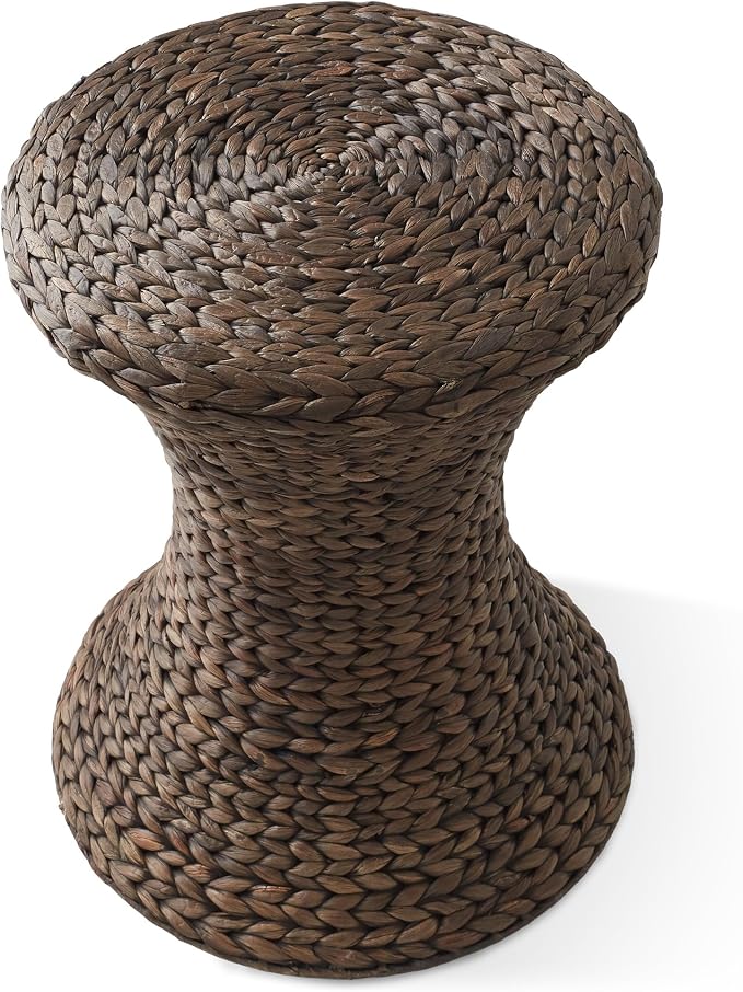 Casafield Hourglass Side Table, Espresso Dark Brown, Hyacinth Round End Table - Image 5