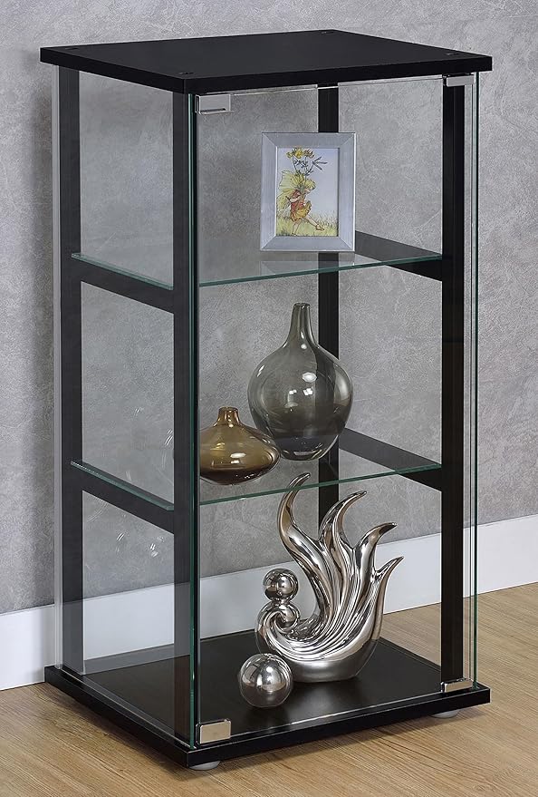 Coaster Home Furnishings Cyclamen 34-inch 3-Tier Clear Tempered Glass Curio - Image 2