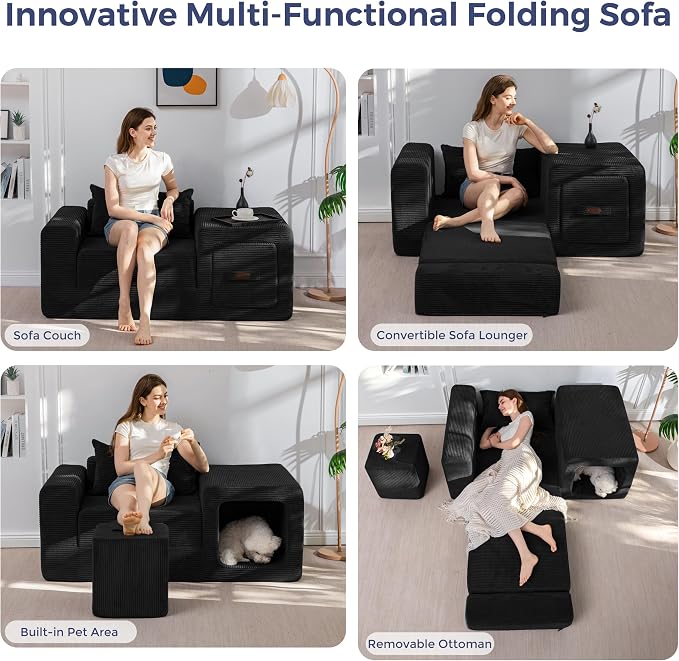 MAXYOYO Folding Sofa Couch, Convertible Floor Sofa - Image 4