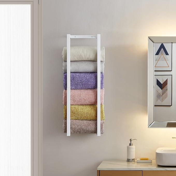 Towel Rack for Rolled Towels, Towel Rack for Bathroom, Wall Mounted Metal - Image 2