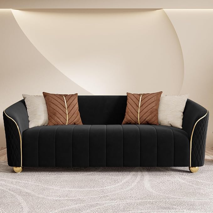 3-Piece Luxury Velvet Sofa Set for Living Room, Elegant Design Couch Set - Image 6