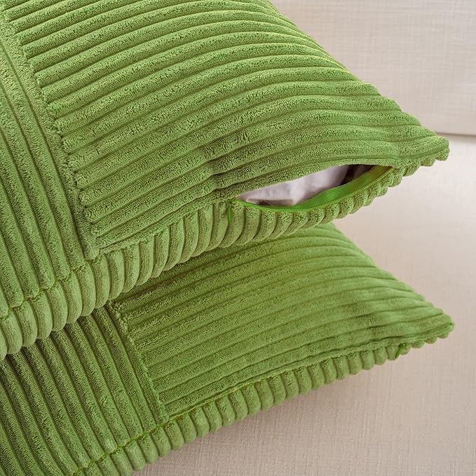 Fancy Homi Set of 2 Lime Green Decorative Throw Pillow Covers 20x20 Inch - Image 4