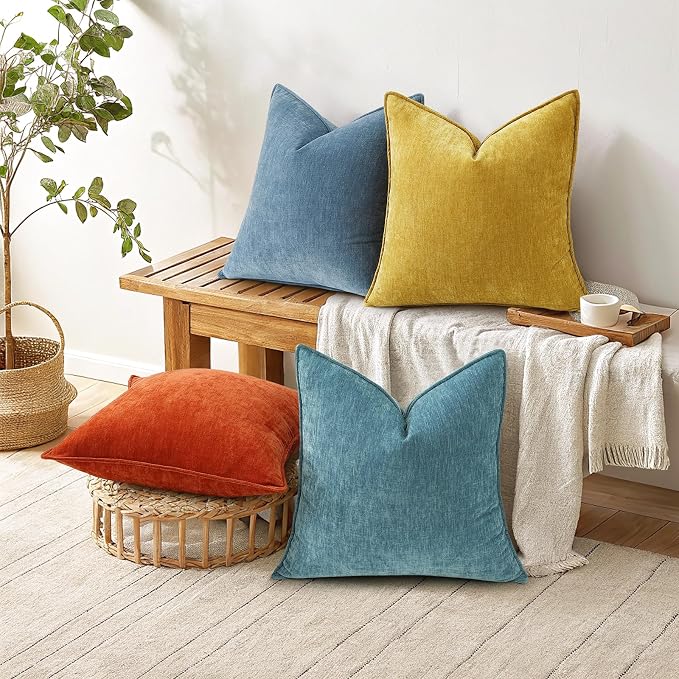 decorUhome Summer Couch Euro Sham Throw Pillow Covers 22x22 Set of 2, - Image 4