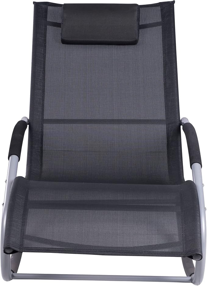Outsunny Zero Gravity Rocking Chair Outdoor Chaise Lounge Chair Recliner Rocker - Image 7
