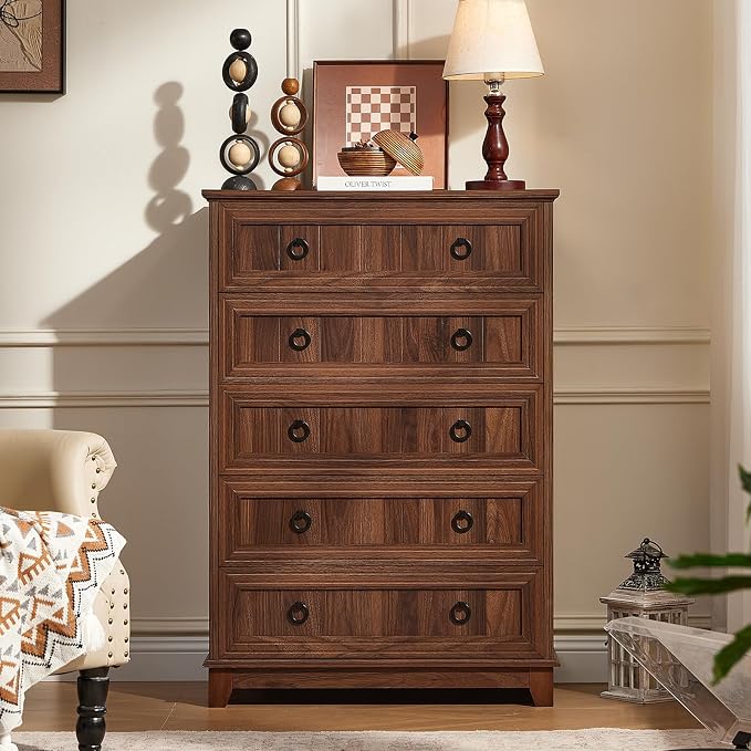 Joaxswe Farmhouse 5 Drawer Dresser - Image 6