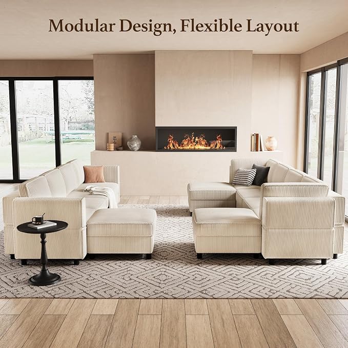 Belffin 114.2" 8 Seats Modular Sectional Sofa - Image 7