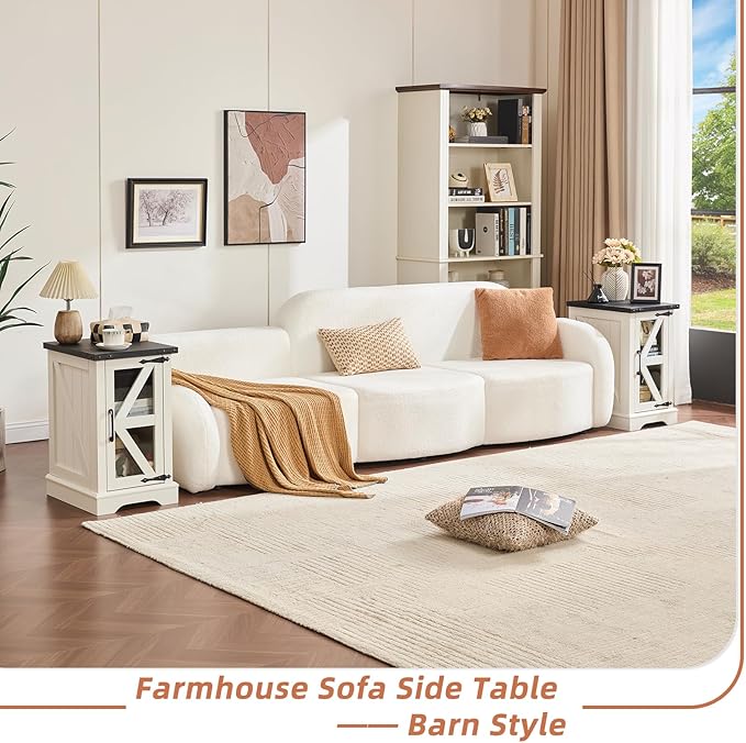 Joaxswe Narrow Night Stand Set 2, Farmhouse Side End Table - Image 4