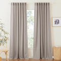 RYB HOME Linen Textured Curtains Semi Sheer Window Curtains Light Filtering by RYBHOME