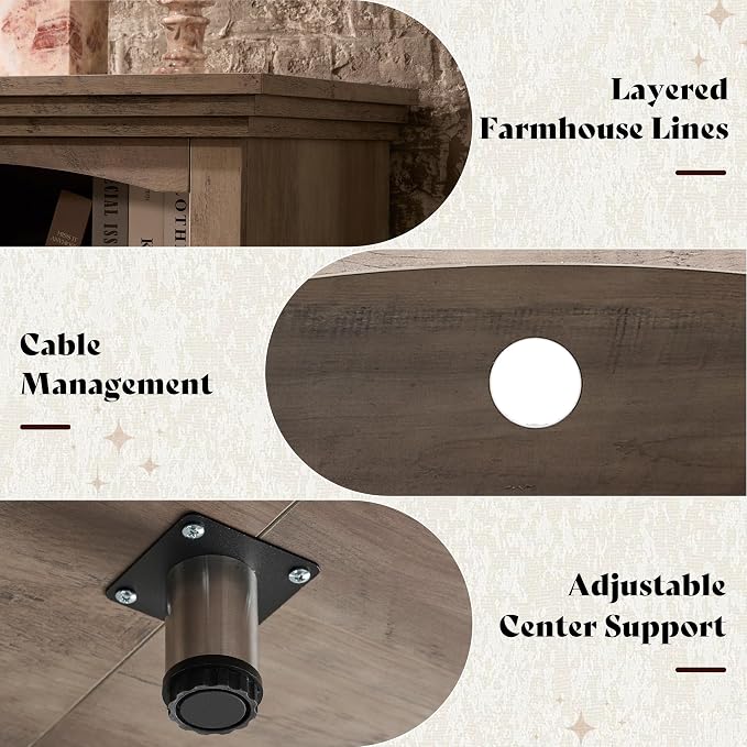 AMERLIFE 70" Farmhouse Fireplace TV Stand - Image 6