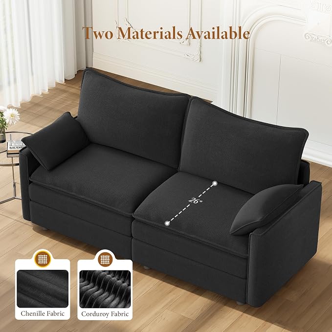 Vesgantti 74" Loveseat Sofa for Living Room, Comfy Cloud Couch Deep Seat - Image 4
