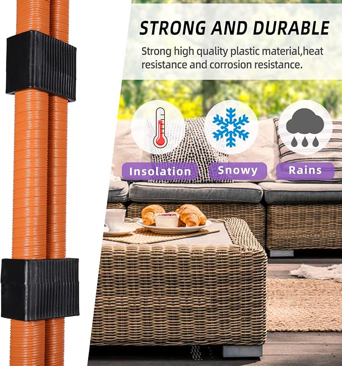 SUQ I OME Pack of 10 Outdoor Patio Garden Wicker Rattan Furniture Aligment Sofa - Image 5