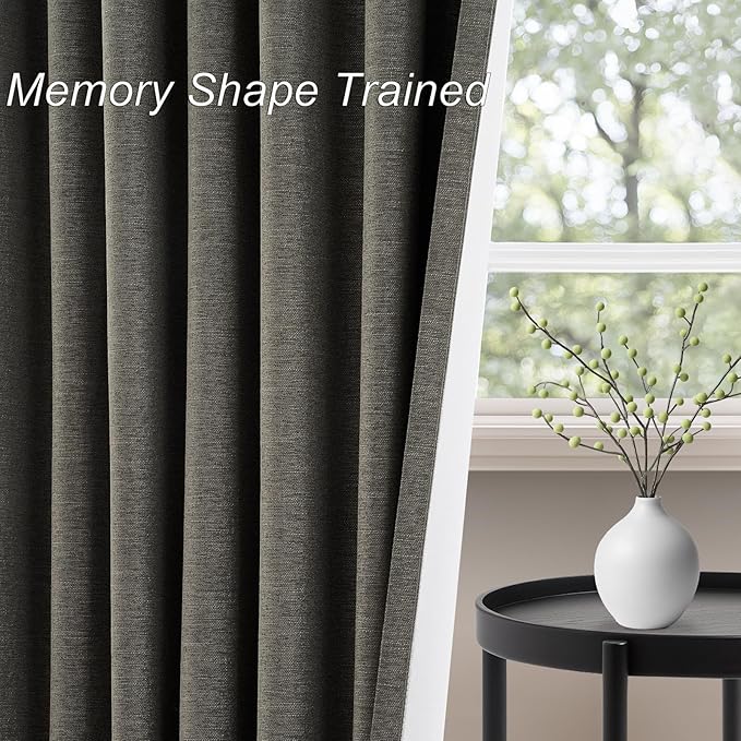 Topfinel 108 Inch Curtains 2 Panels Set Charcoal Grey Curtains 108 Inches Long - Image 6