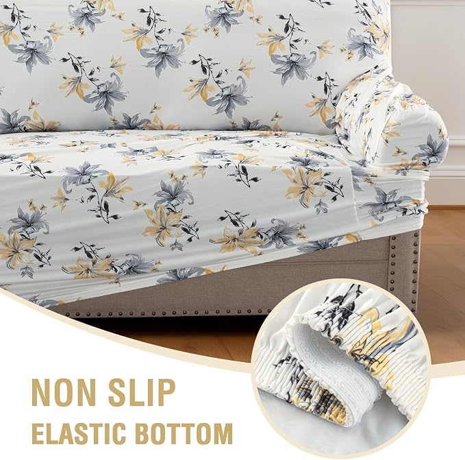 H.VERSAILTEX Floral Pattern Chair Slip Covers Printed Couch Cover Super Soft - Image 7